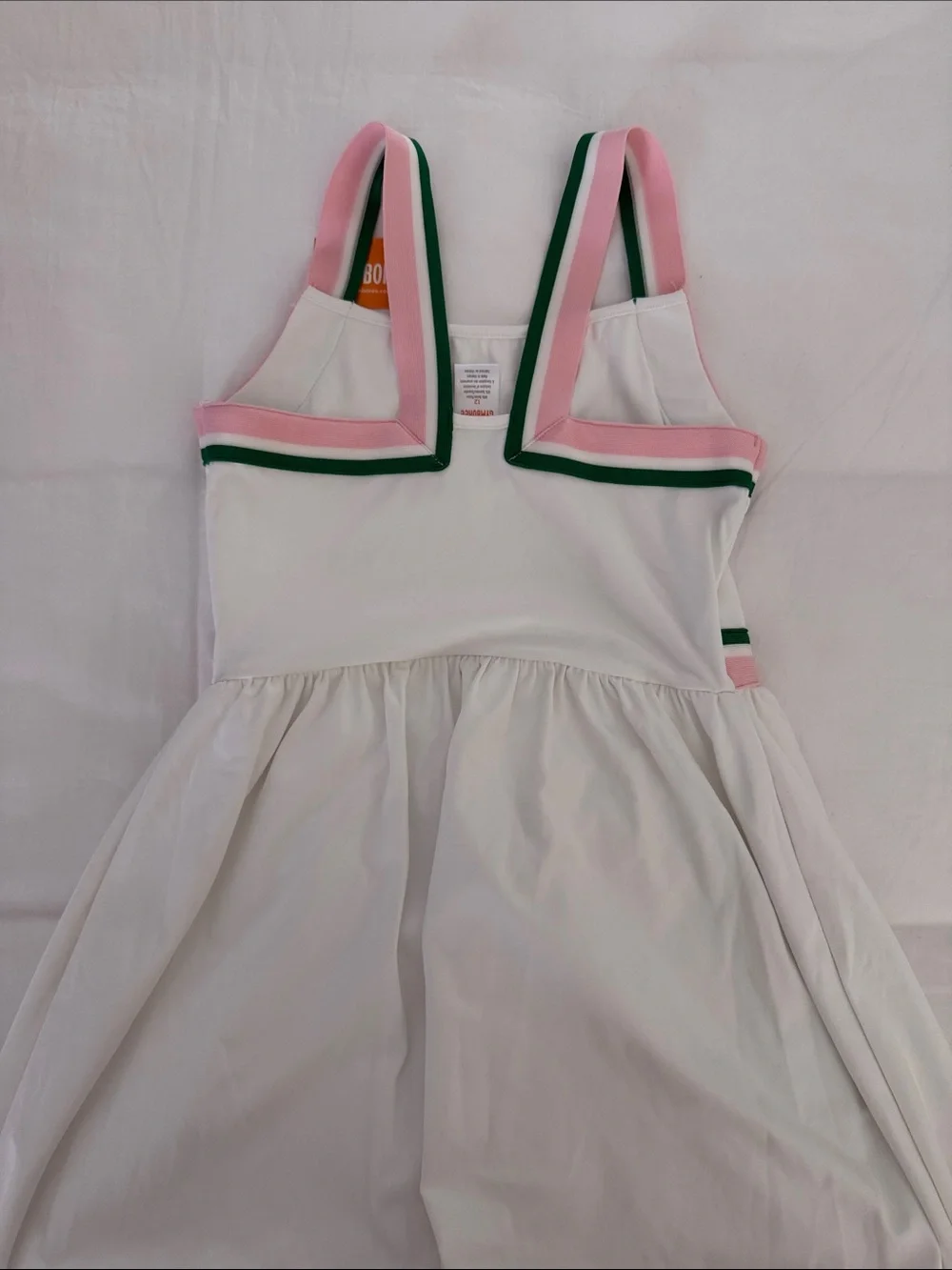 Gymboree White Athletic Dress with Pink and Green Trim